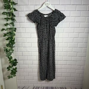 Japna Girls Black Floral Wide Leg Jumpsuit Size 10